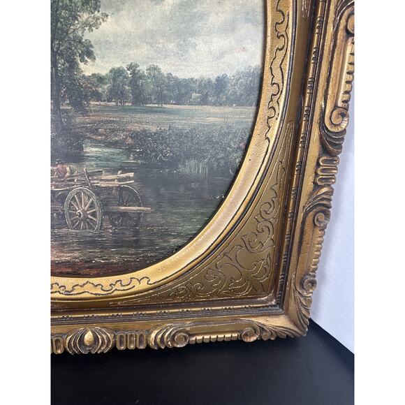 Magnificent Harvest Scene Original Landscape Scene Oil/Board By Hubert Framed! - Picture 5 of 13